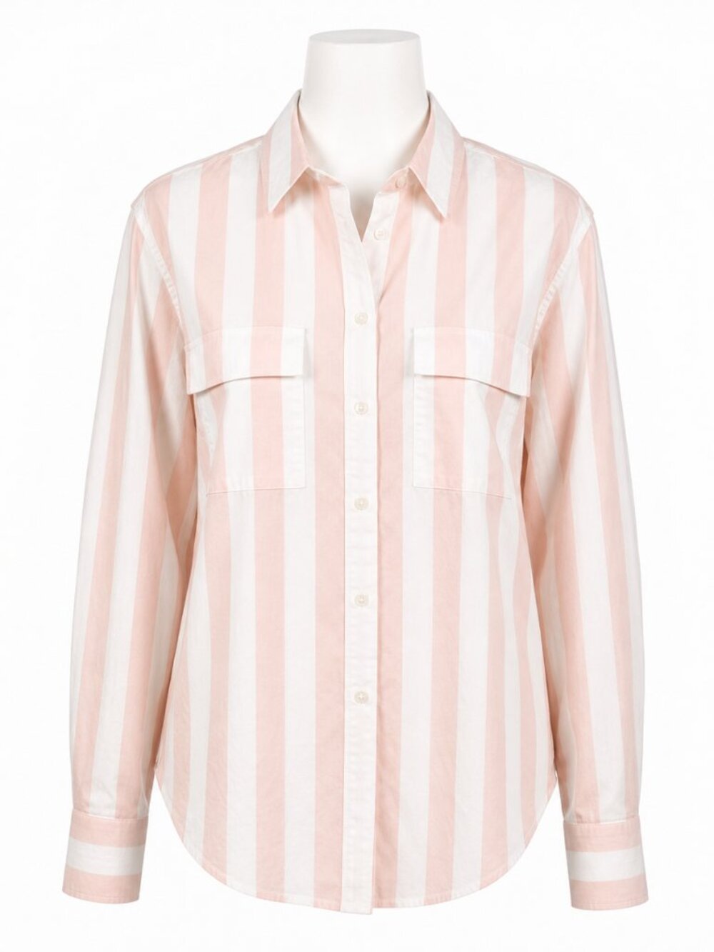 NWOT Ann Taylor Weekend Soft Blush Stripe Shirt S